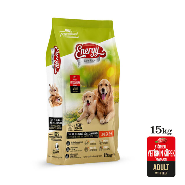 DOG FOOD ENERGY® 15 kg Sığır Etli Yetişkin Köpek Maması