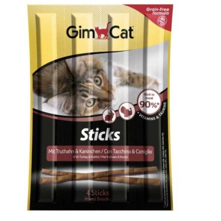 Gimcat Kedi Ödül Çubuğu Sticks Hindi Tavşan 4lü 20gr