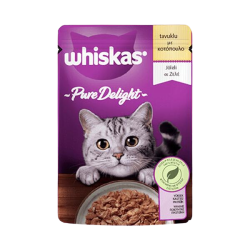 Whiskas Pouch Pure Delight Jöle İçinde Tavuklu Yetişkin Kedi Konservesi 85gr