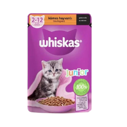 Whiskas Pouch Sos İçinde Kümes Hayvanlı Yavru Kedi Konservesi 85gr