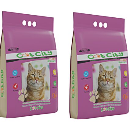 Cat City Ekstra Parfümlü Bentonit Topaklanan Kedi Kumu 10 Lt Lavantalı 2 ADET