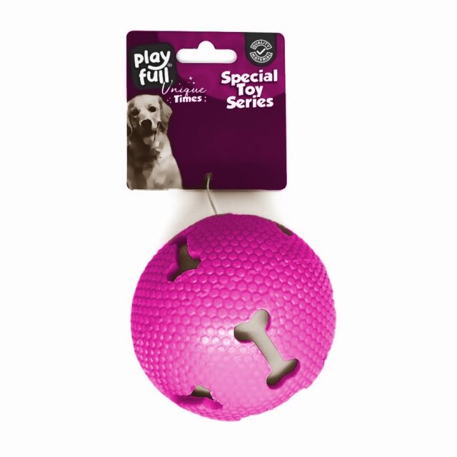 Playfull Işıklı Kemik Desenli Plastik Top Köpek Oyuncağı 7