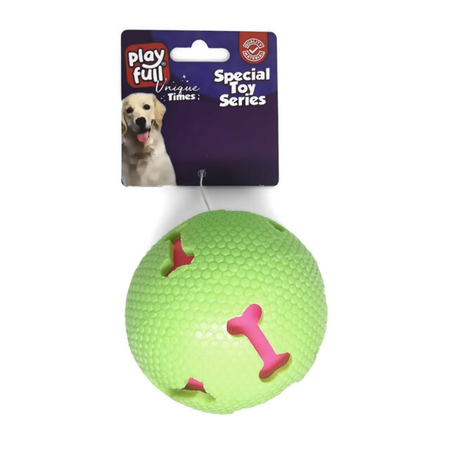 Playfull Işıklı Kemik Desenli Plastik Top Köpek Oyuncağı 7