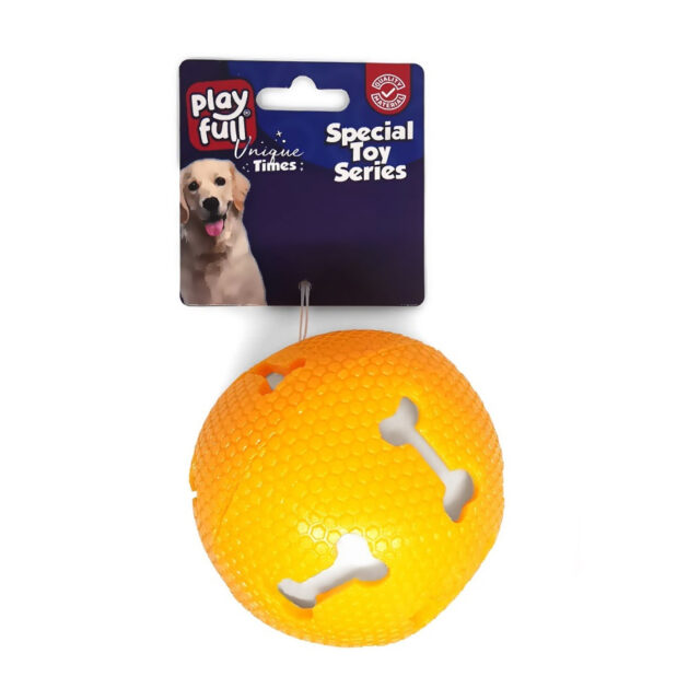 Playfull Sesli Kemik Desenli Plastik Top Köpek Oyuncağı 7