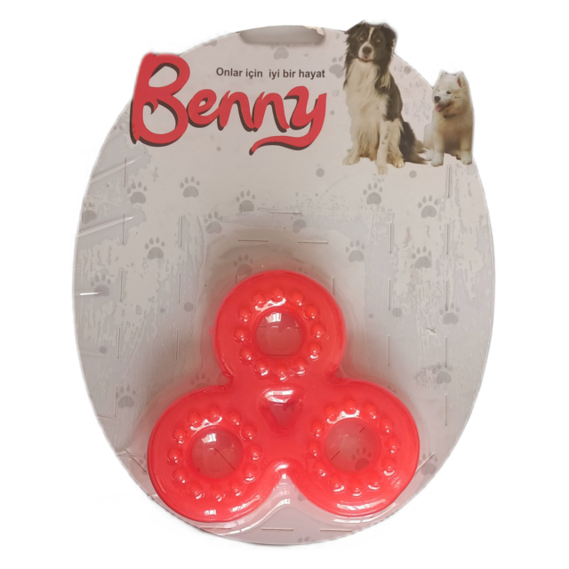 Benny Köpek Oyuncağı Üçlü Halka 9 X 9 Cm Kırmızı